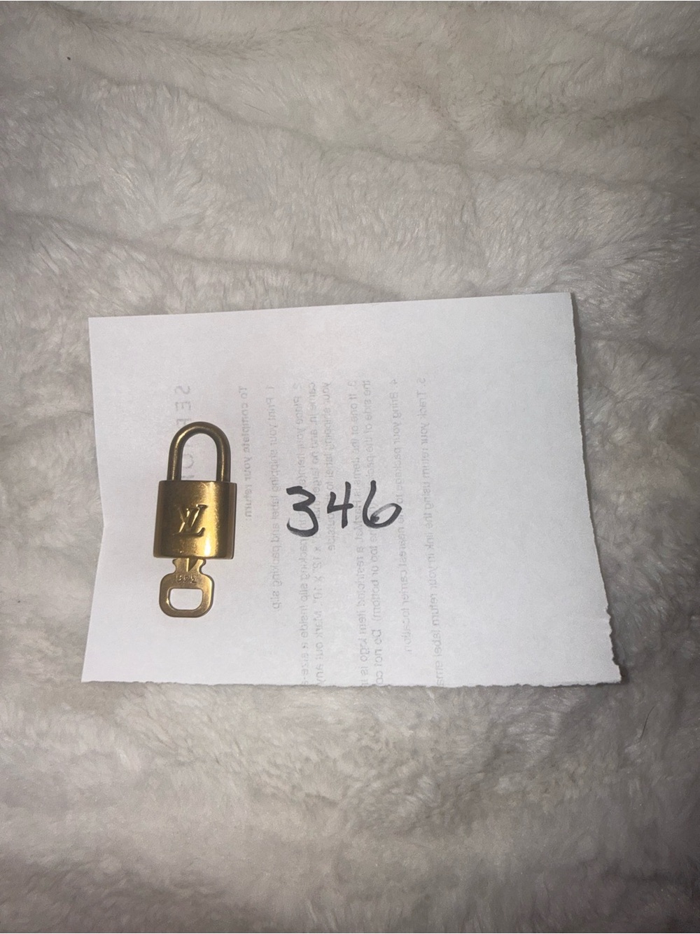 Louis Vuitton Gold Padlock Charm with LV Monogram